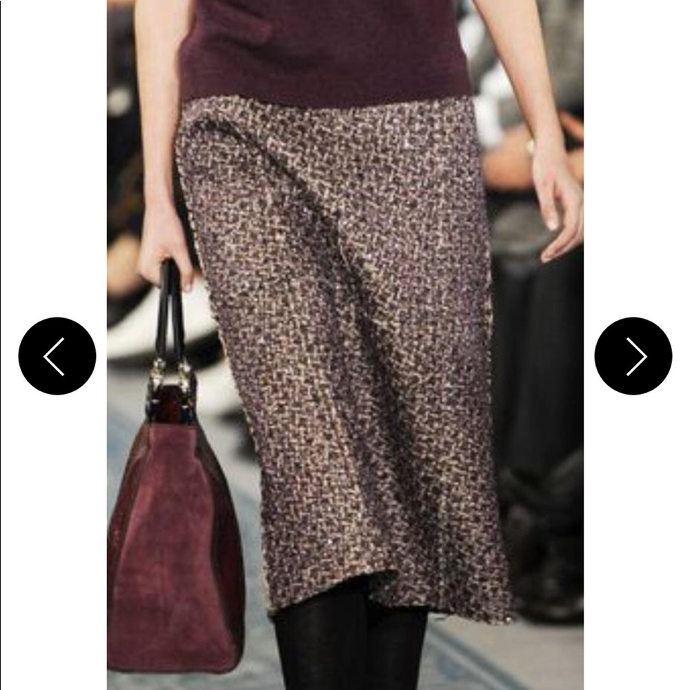 Tory Burch Purple Bucle Metallic A-line skirt sz12